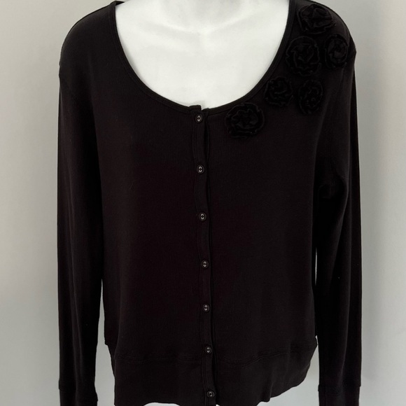 2 a Tee Boutique Black Cotton Buttondown Cardigan - Picture 4 of 10